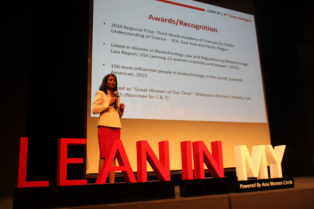 Maha sharing her experiences at Lean In in Malaysia